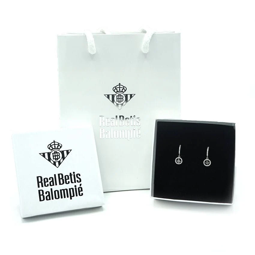 Argollas De Plata De Ley Con Circonitas Blancas Escudo Real Betis - Image 6