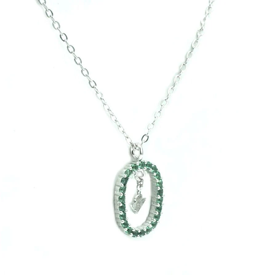 Gargantilla de Plata De Ley Con Piedras Verdes - Image 3