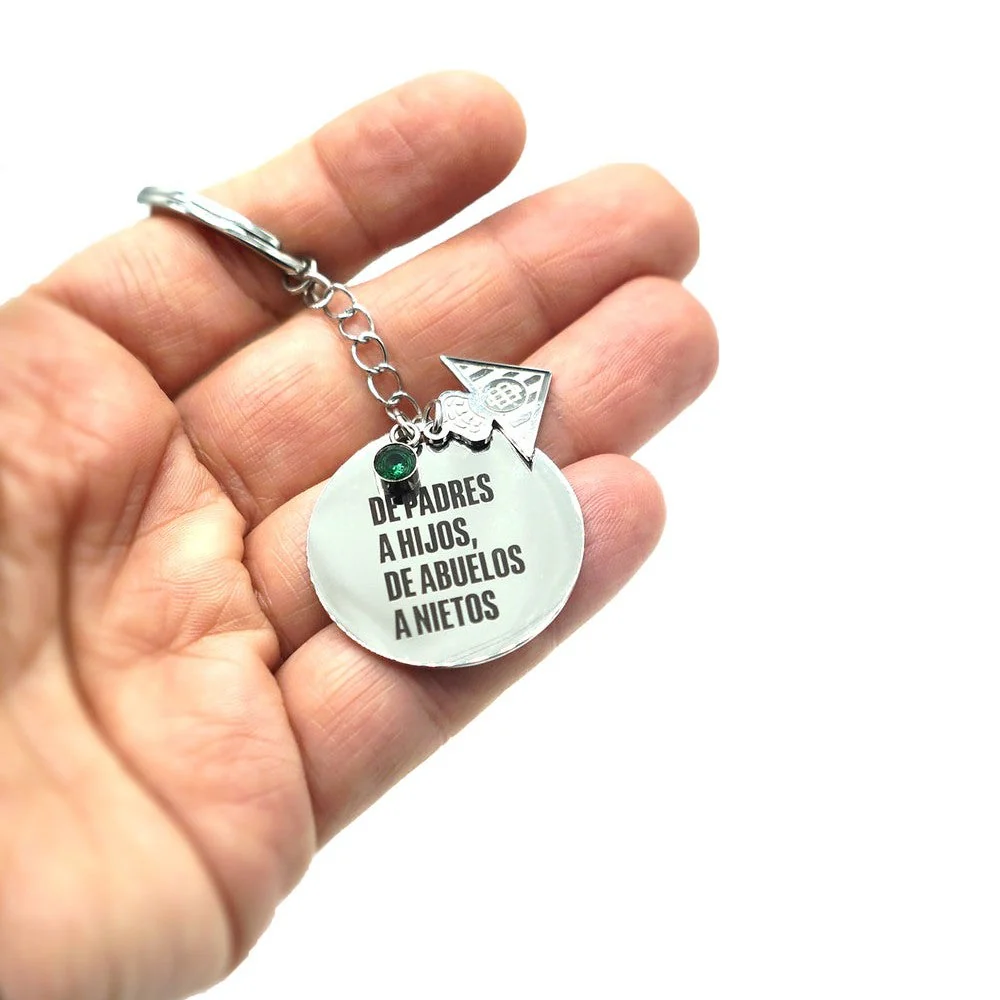 Llavero De Acero Placa Redonda "De Padres A Hijos, De Abuelos A Nietos" - Image 2