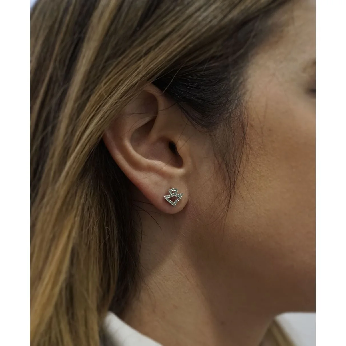 Pendientes Plata De Ley Silueta Verde - Image 2