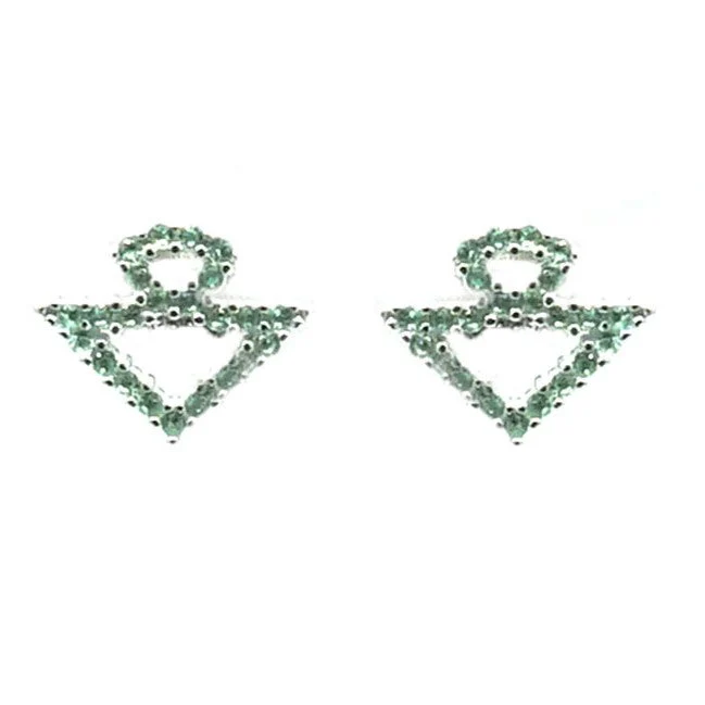Pendientes Plata De Ley Silueta Verde - Image 4