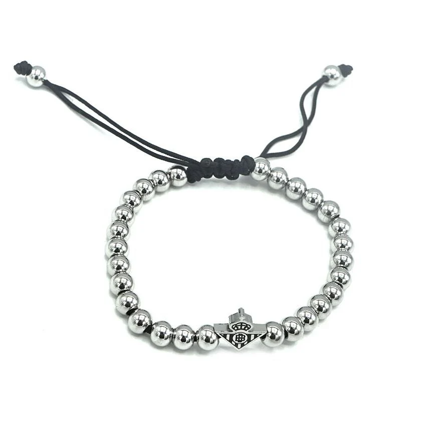 Pulsera De Acero De Bolas Y Macramé - Image 3
