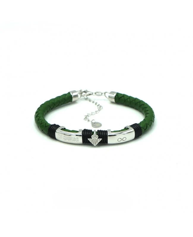 Pulsera De Acero y Cuero Te Quiero Betis