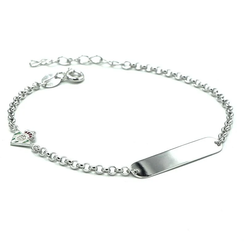 Pulsera De Plata De Ley Escudo Esmaltado Niño