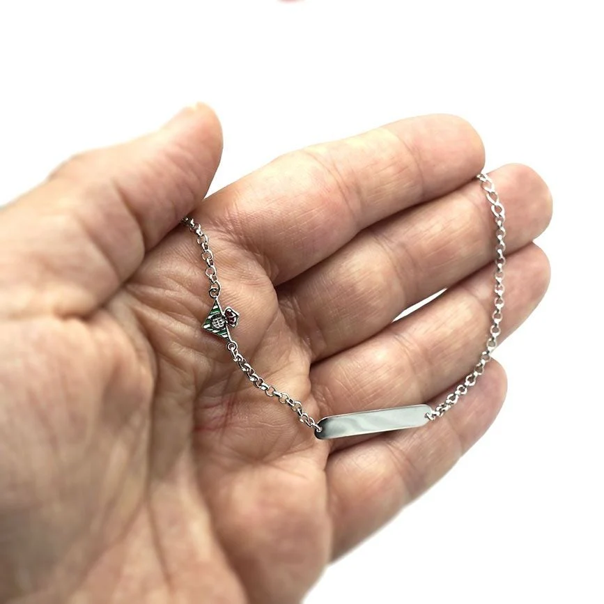 Pulsera De Plata De Ley Escudo Esmaltado Niño - Image 2