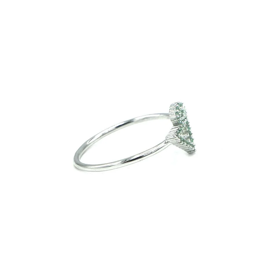 Sortija De Plata De Ley Silueta Escudo Verde - Image 3